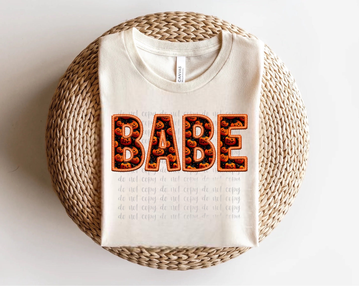 Embroidered BABE pumpkins Direct to Film Transfer