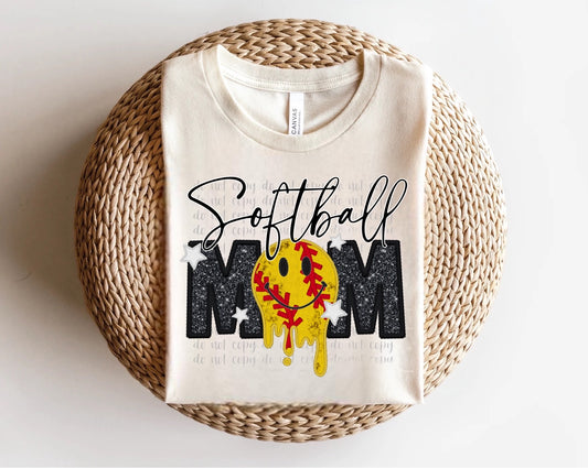 Softball Mom Faux Patch Direct to Film Transfer