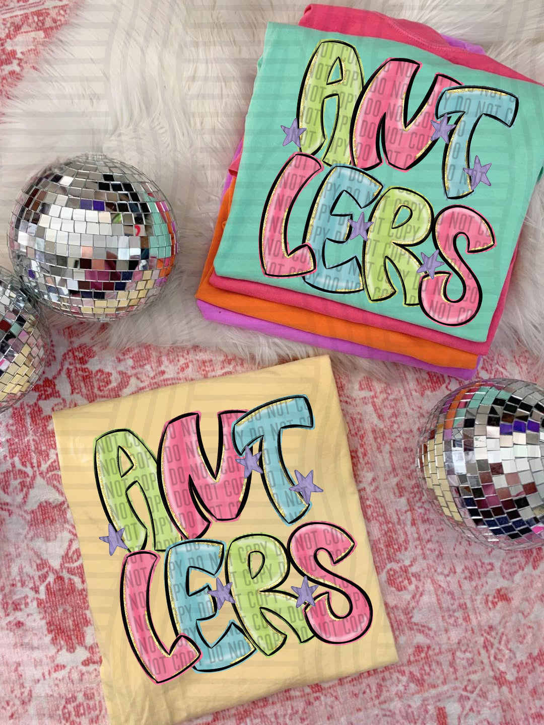 Antlers Glitter Preppy Mascot Direct to Film Transfers