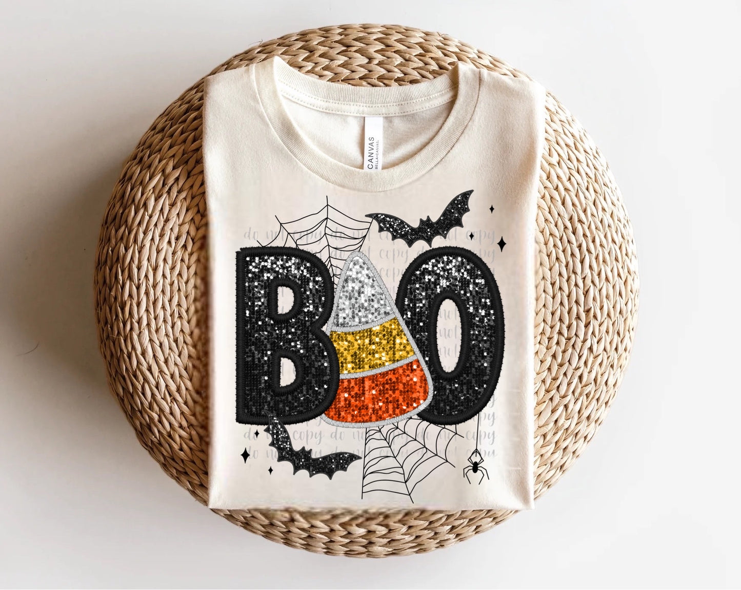 BOO Candy Corn Faux Patch Direct to Film Transfer