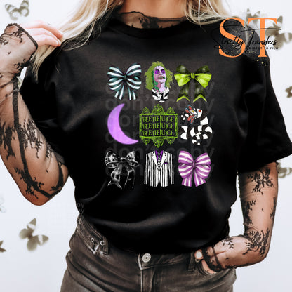 Beetle Juice Bows Collage Direct to Film Transfer
