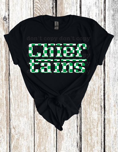 Chieftains Racing Checkered Mascot Direct to Film Transfer *Custom Color*