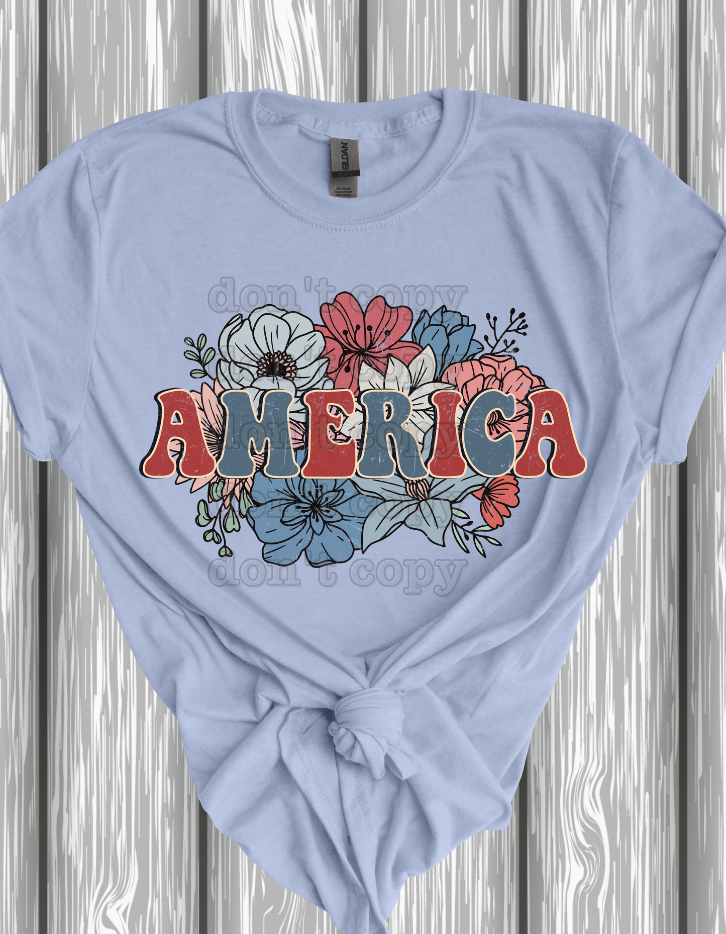 America Floral Direct to Film Transfer