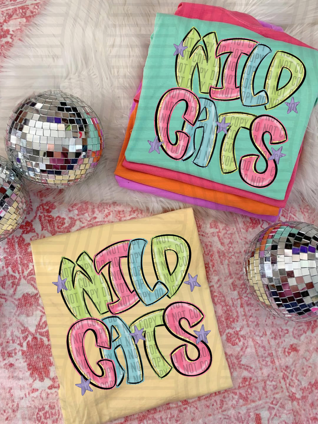 Wildcats Glitter Preppy Mascot Direct to Film Transfers