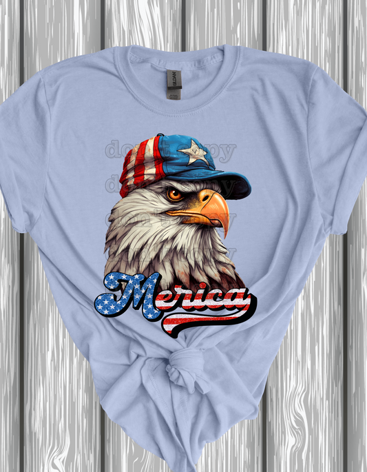 Merica Eagle w/ Ball Cap Direct to Film Transfer