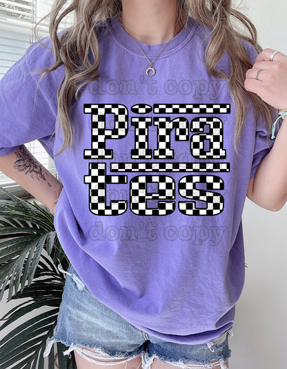 Custom Retro Racing Checkered Mascots Direct to Film Transfer