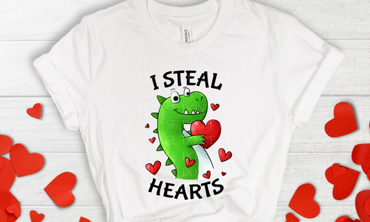 I Steal Hearts Dinosaur Direct to Film Transfer