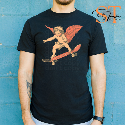 Cupid Skateboarder Direct to Film Transfers