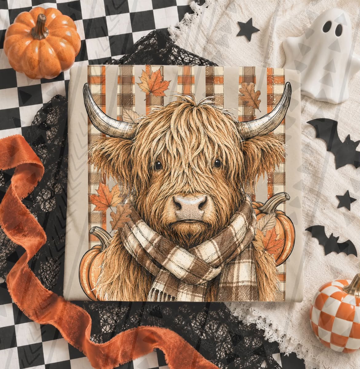 Fall Highland Cow Direct to Film Transfers