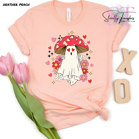 Valentine Mushroom Ghost Direct to Film Transfers
