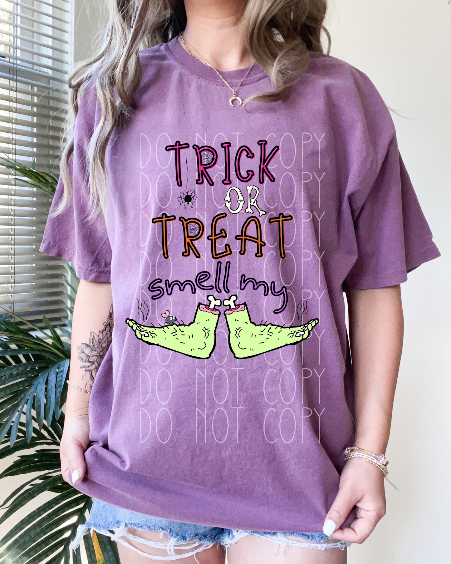 Trick or Treat Smell my Feet Direct to Film Transfer