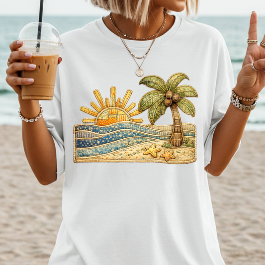 Beach Faux Quilted Direct to Film Transfers