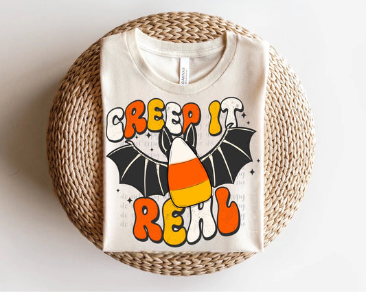 Creep it Real Candy Corn Bat Direct to Film Transfer