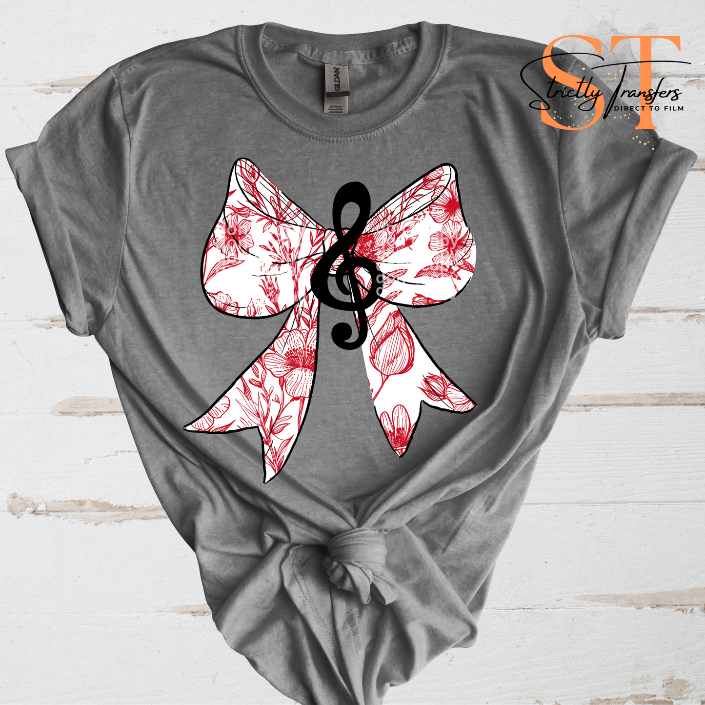 Band Floral Bow - Multiple Color options Direct to Film Transfers