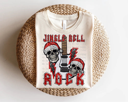 Jingle Bell Rock Guitar and Skulls Direct to Film Transfer