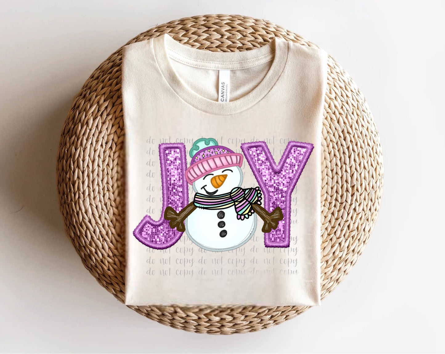 JOY Snowman Faux Glitter Direct to Film Transfer