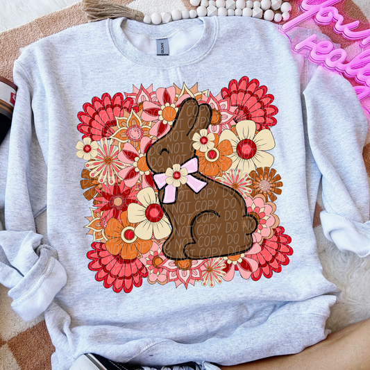 Floral Chocolate Bunny Direct to Film Transfers
