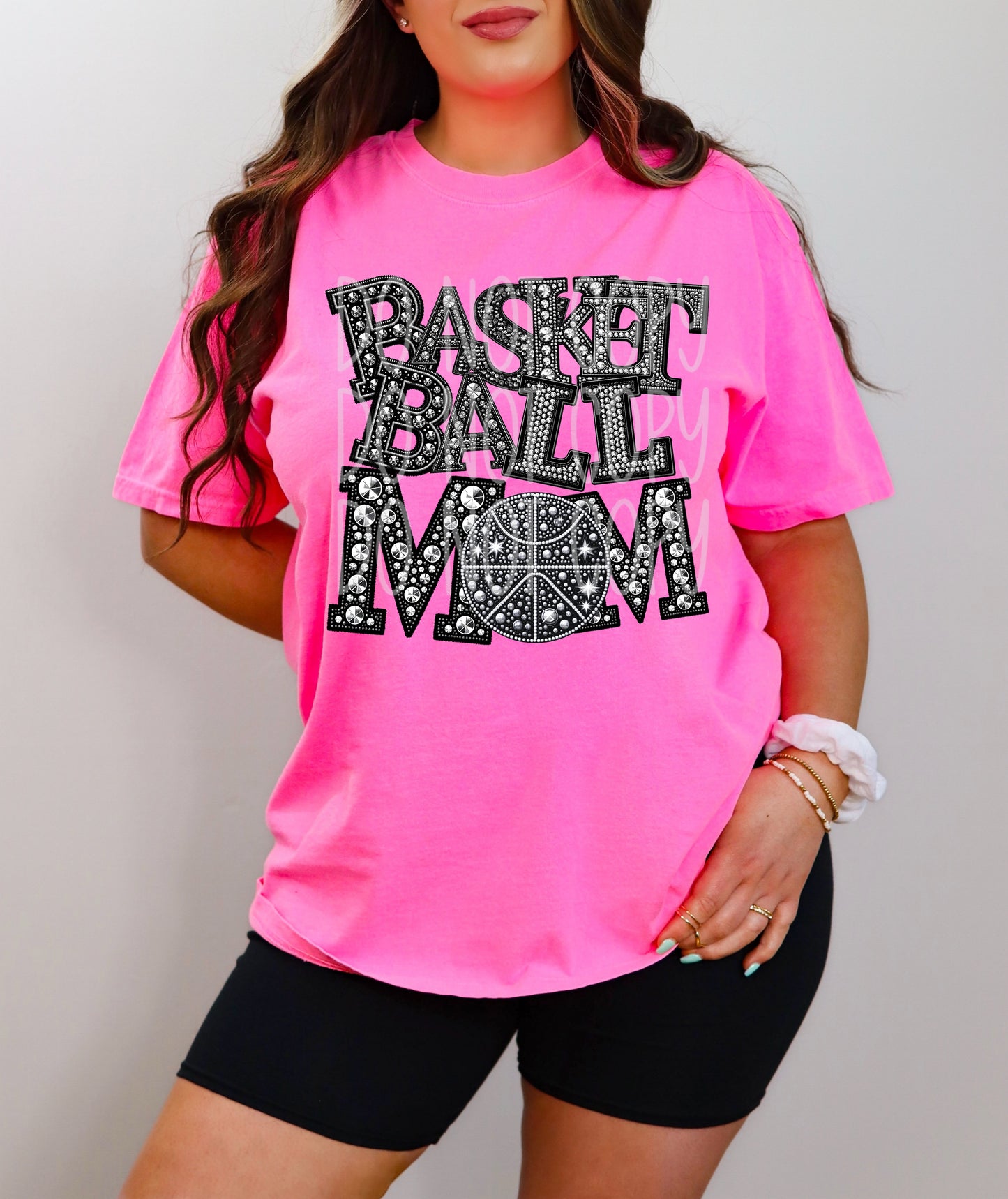 Basketball Mom Faux Rhinestone Direct to Film Transfer