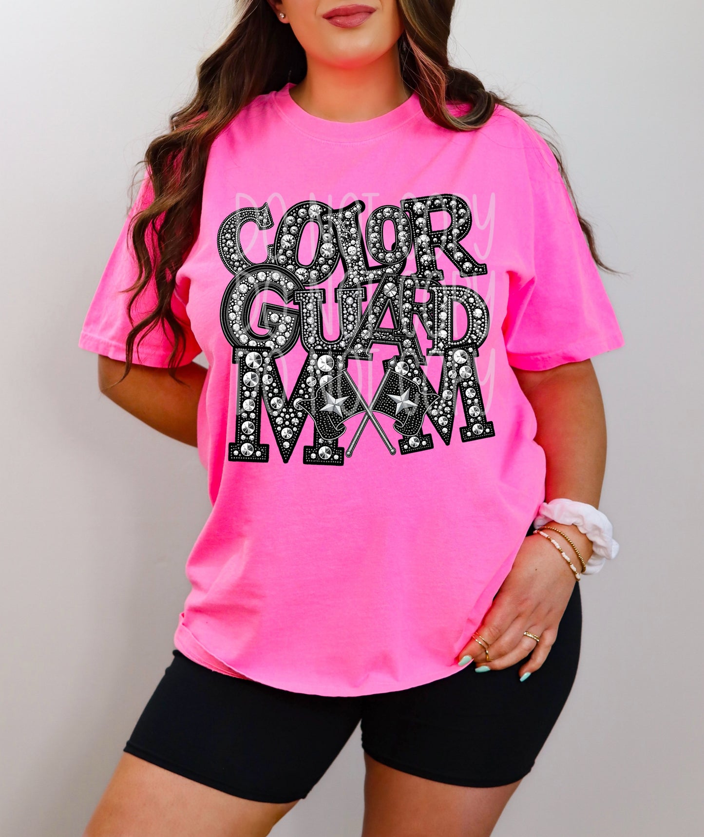 Color Guard Mom Faux Rhinestone Direct to Film Transfer