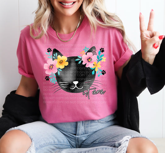 Cat Mom Floral Direct to Film Transfers