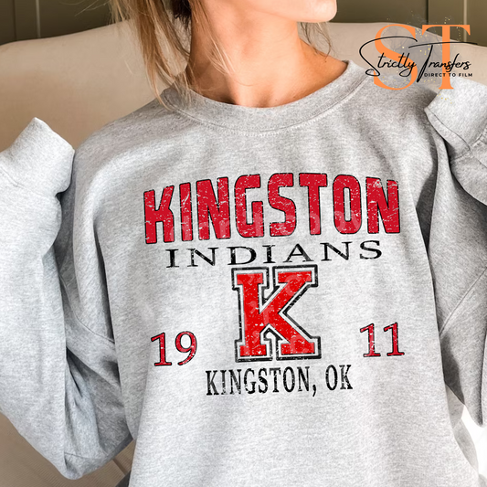 Kingston Indians Weathered Direct to Film Transfers