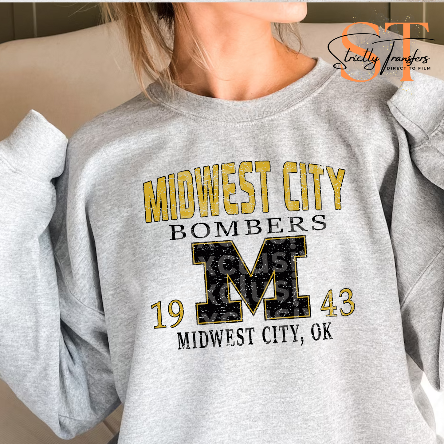 Midwest City Bombers Weathered Direct to Film Transfers