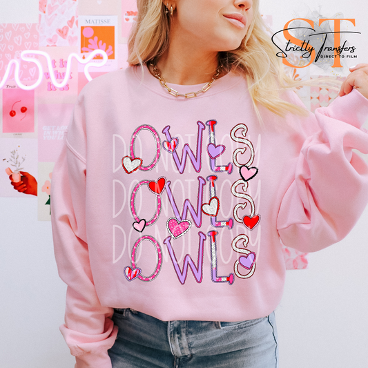 Owls Valentine Direct to Film Transfers
