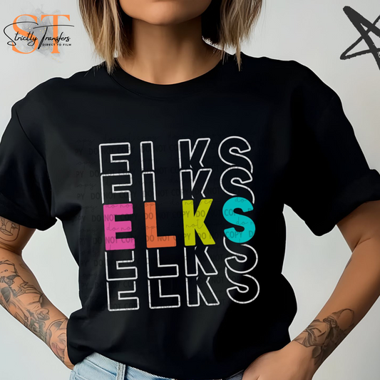 Elks Stacked Direct to Film Transfers