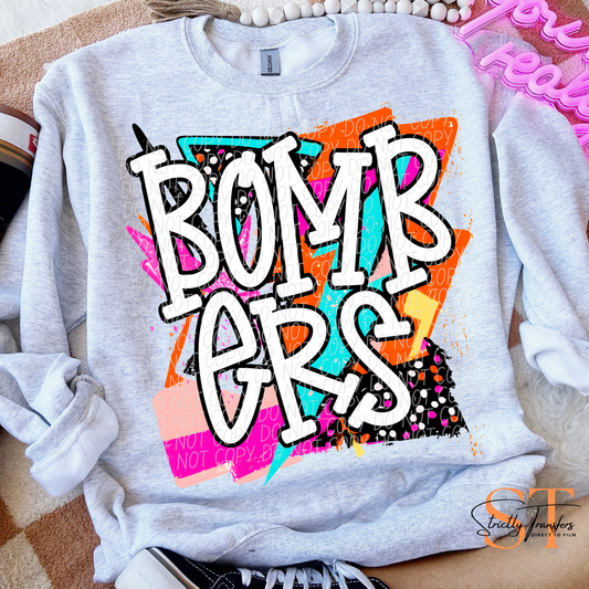 Bright Retro Bombers Direct to Film Transfers