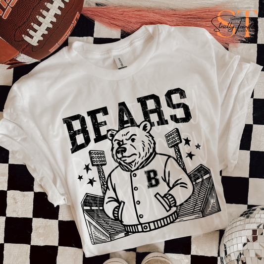 Bears Letterman Jacket Direct to Film Transfers