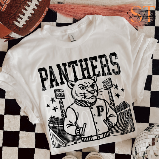 Panthers Letterman Jacket Direct to Film Transfers