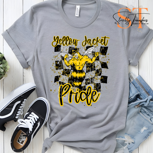 Yellow Jacket Checkered Pride Direct to Film Transfers