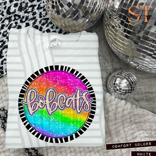 Bobcats Rainbow Splatter Direct to Film Transfers