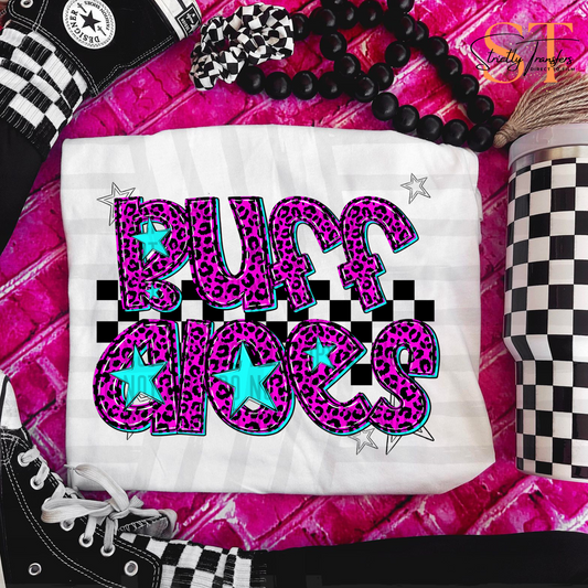 Buffaloes Pink Leopard Neon Direct to Film Transfers