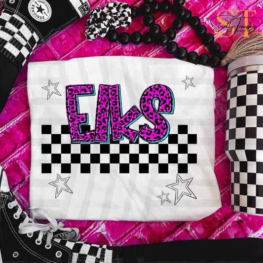Elks Pink Leopard Neon Direct to Film Transfers