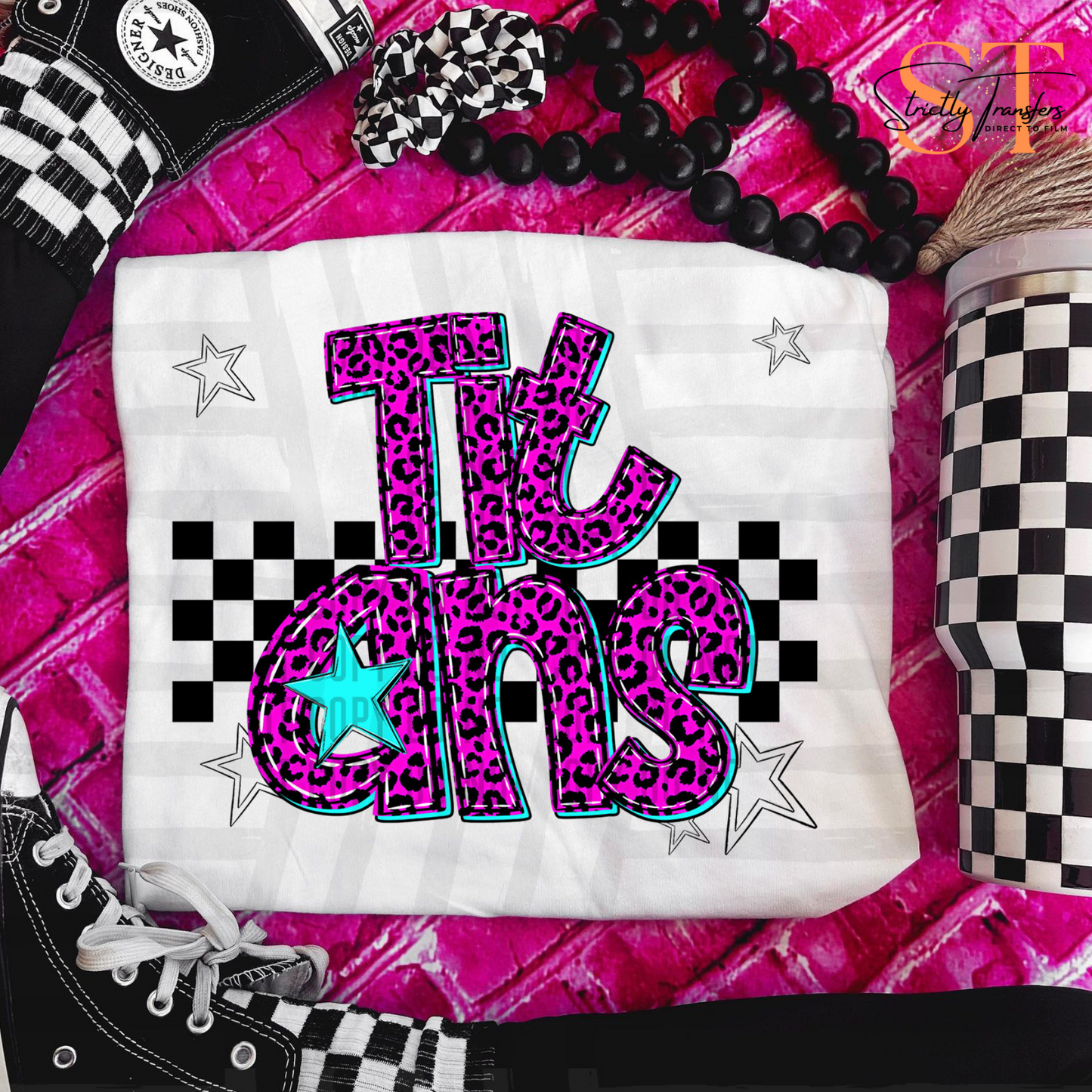 Titans Pink Leopard Neon Direct to Film Transfers