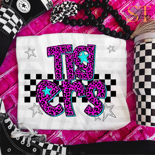 Tigers Pink Leopard Neon Direct to Film Transfers