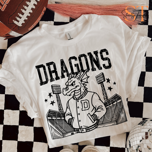 Dragons Letterman Jacket Direct to Film Transfers