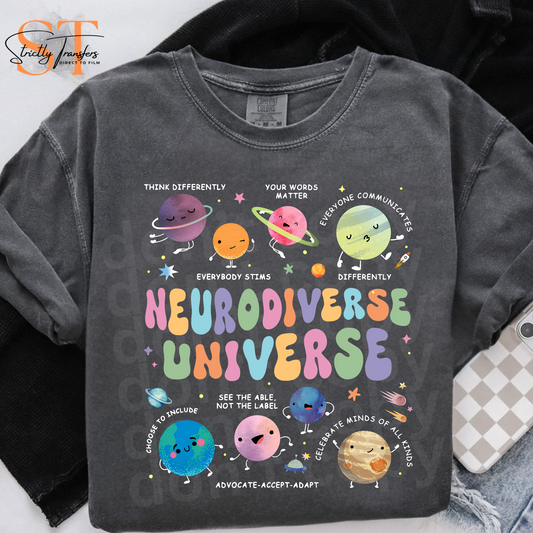 Neurodiverse Universe Multicolor Direct to Film Transfers