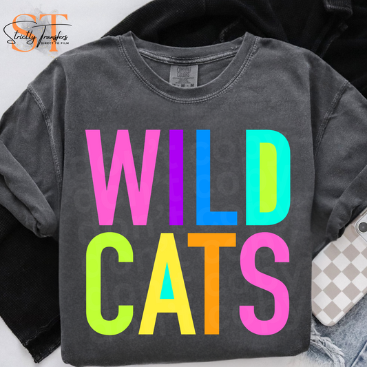 Wildcats Bright Block Letters Direct to Film Transfers