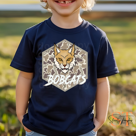 Bobcats Camo Hexagon Direct to Film Transfers