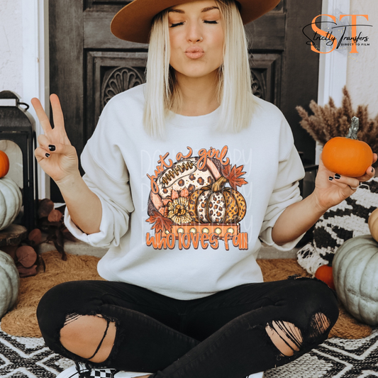 Just a Girl Who Loves Fall Direct to Film Transfers