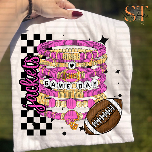 Jackets Pink Game Day Bracelets Direct to Film Transfers