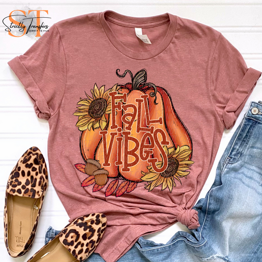 Fall Vibes Sunflower Pumpkin Direct to Film Transfers
