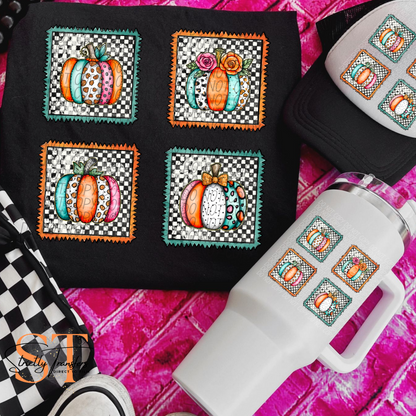 Checker Fall Collage Direct to Film Transfers