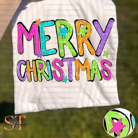 Bright Merry Christmas Direct to Film Transfers