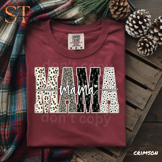 Leopard Mixed Pattern Mama Direct to Film Transfers