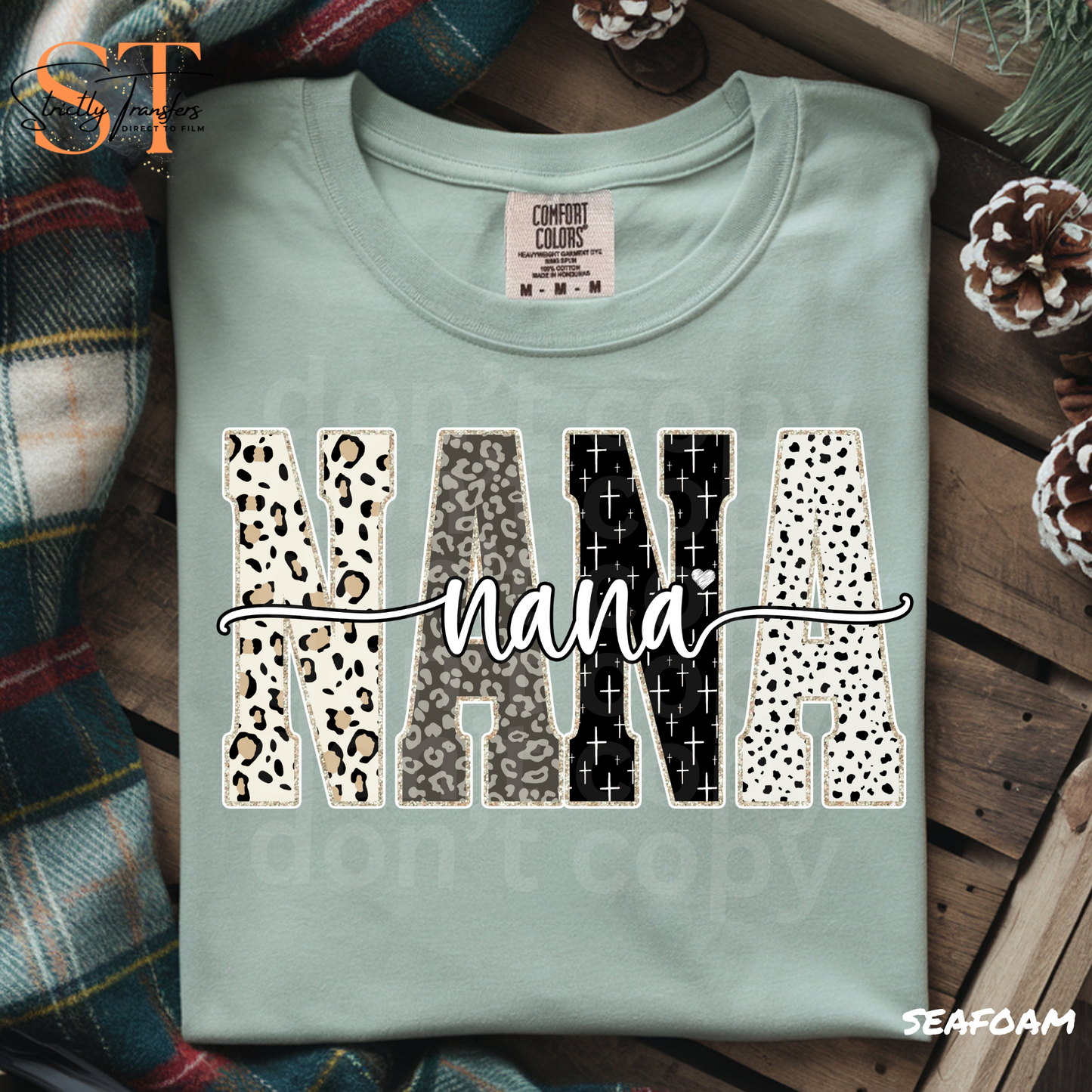 Leopard Mixed Pattern Nana Direct to Film Transfers