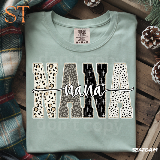 Leopard Mixed Pattern Nana Direct to Film Transfers