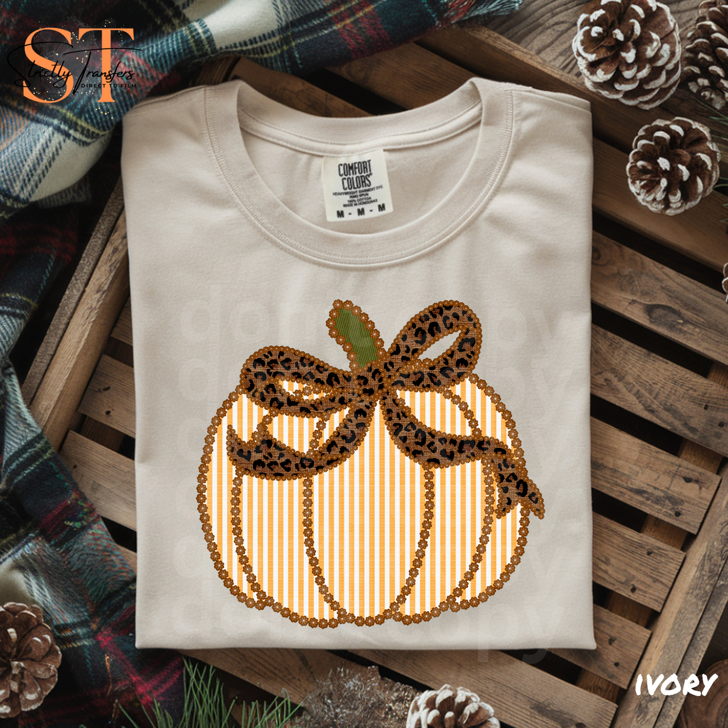 Seersucker Coquette Pumpkin Direct to Film Transfers